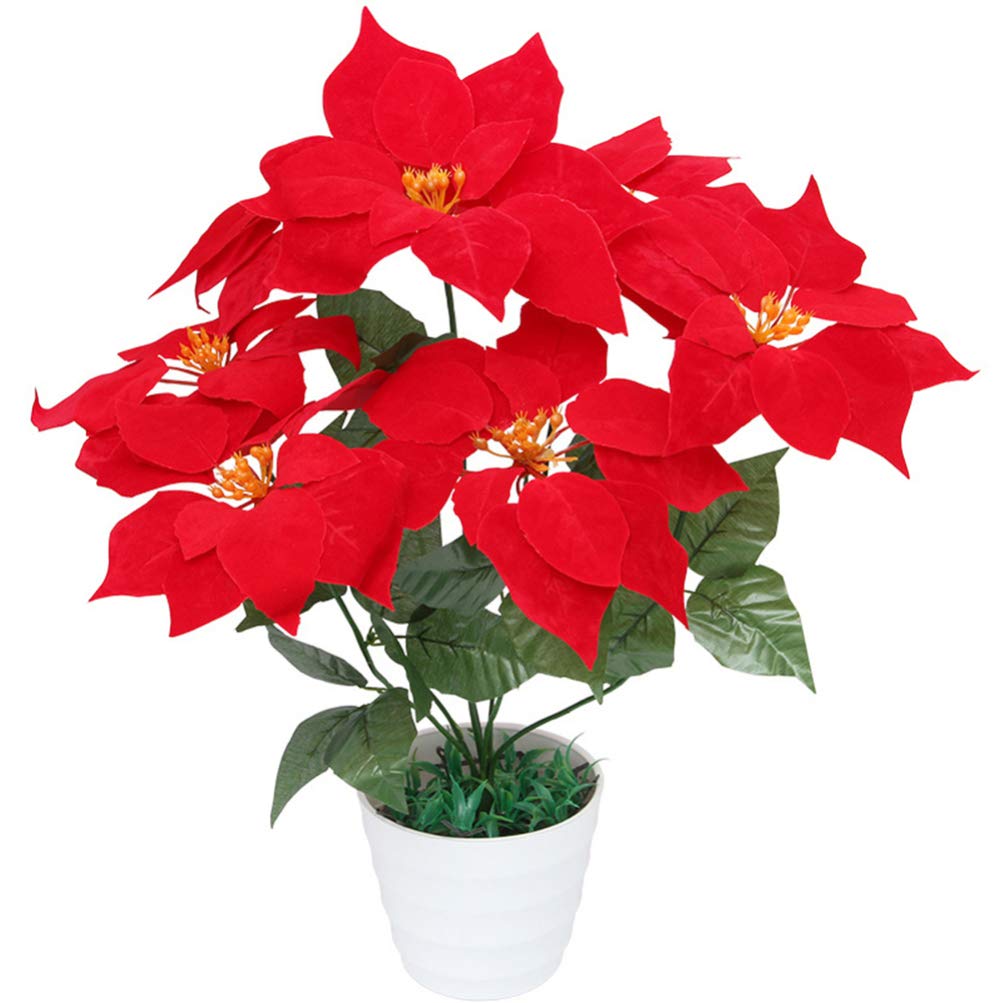 Artificial Poinsettia Potted Plants Decor For You