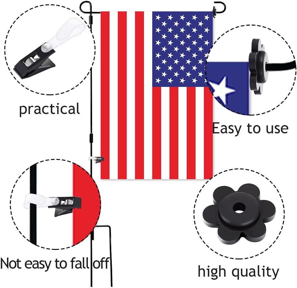 SUMAJU 10 Pcs Garden Flag Rubber Stoppers and Anti-Wind Garden Flag Clips, Rubber Garden Flag Stoppers Holder Flag Stops Clips for Christmas Garden Yard Flag Pole Stand image 2