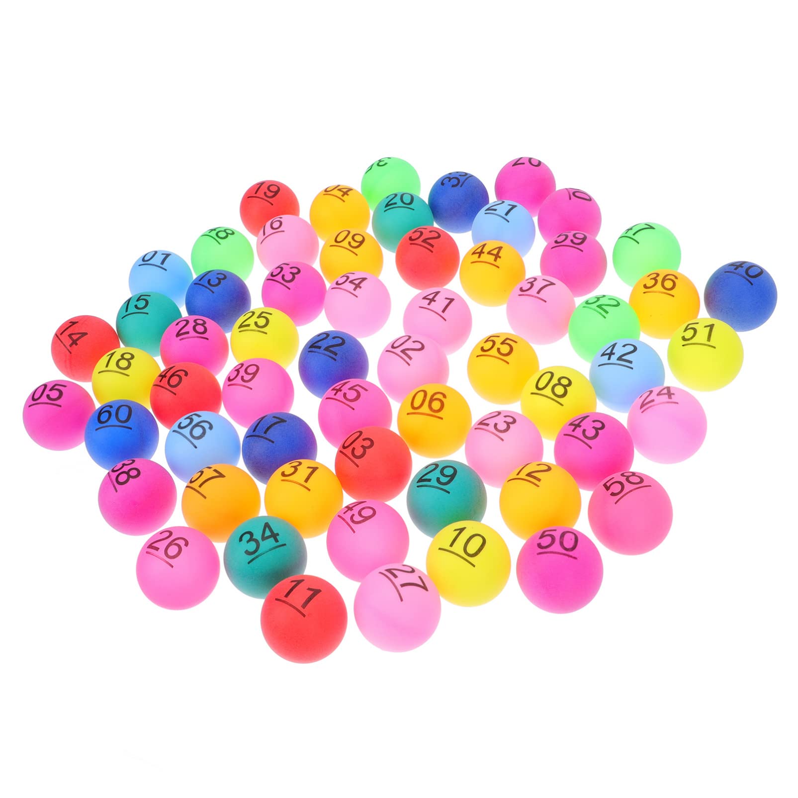 Happyyami 60pcs Plastic Numbered Balls Raffle Game Props for Bingo Entertainment