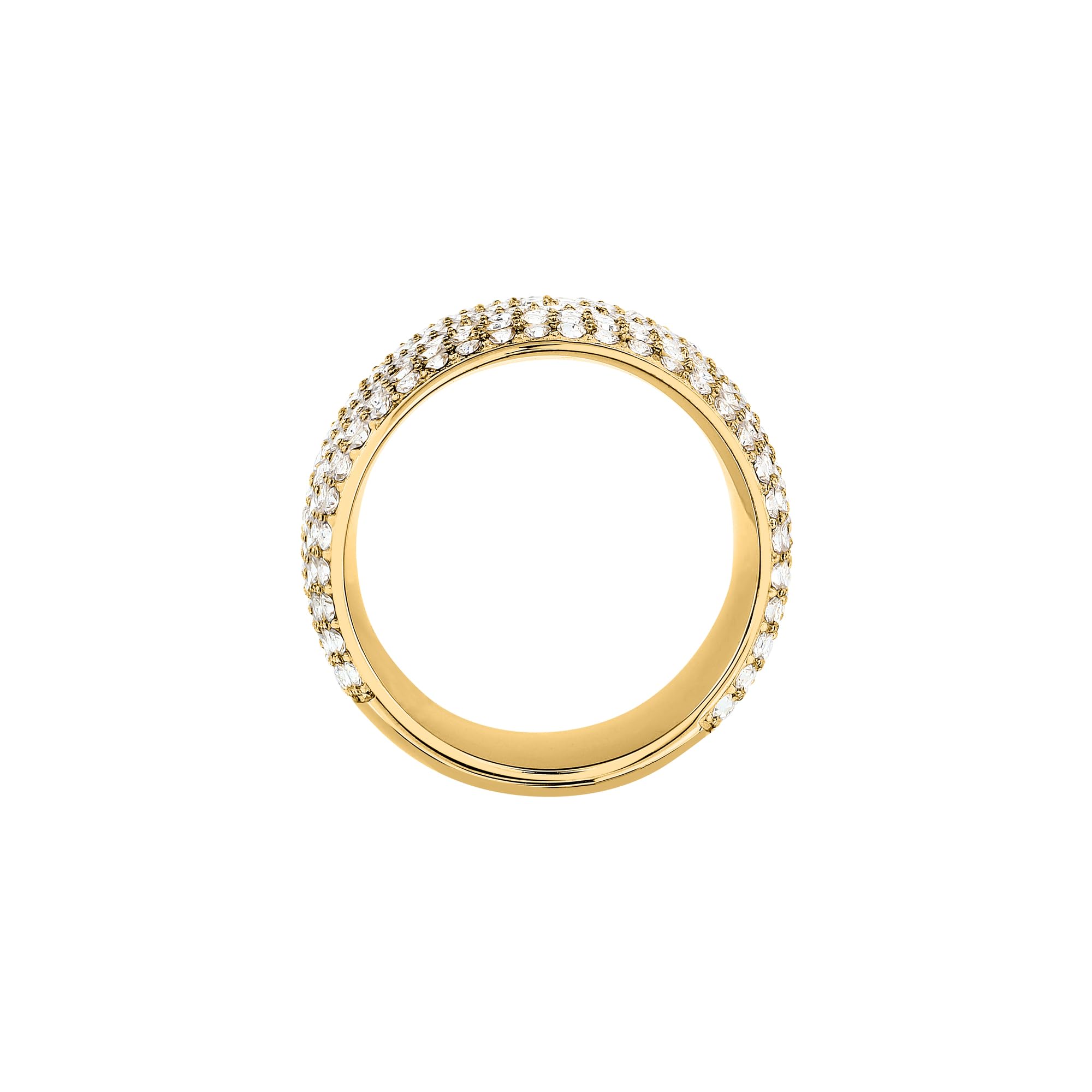 TRUSSARDI Anello pavé da donna in acciaio cristallo collezione T-DESIGN