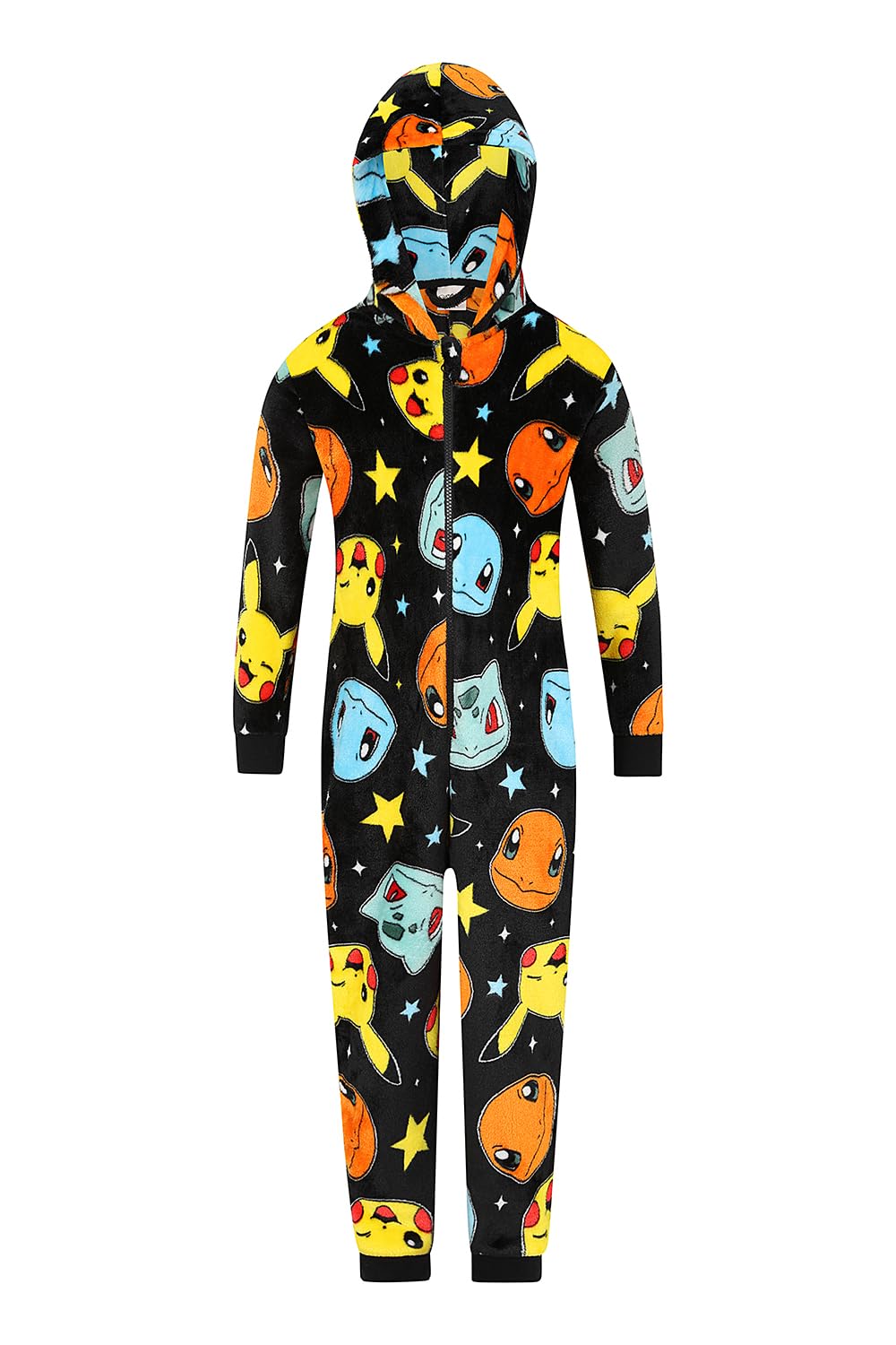 Pokémon Boys Black Pokemon Girls Fleece Aop Sleepsuit Kids Pikachu Onesie (11-12 Years)