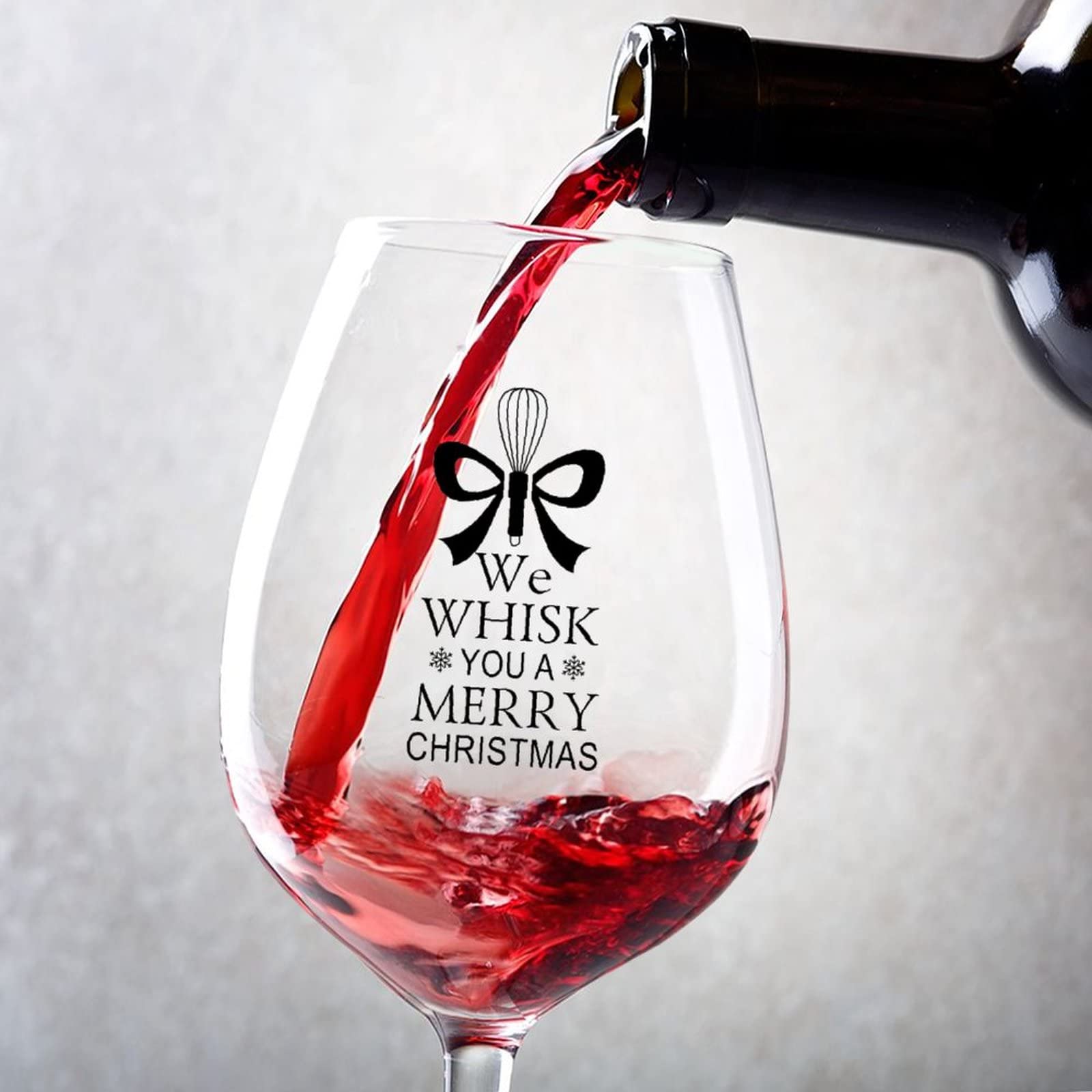 Verres à vin « We Whisk You A Merry Christmas » : lot de 2 verres à pied de 481,9 g