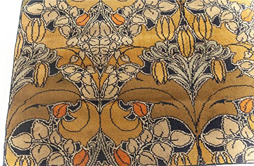 Doris Leslie Blau Vintage Arts And Crafts Bucolic Rug By William Morris 5 X 6 Hand Knotted Wool Rug , Blue, Brown, Green, And Orange (Bb7664) #TOP2