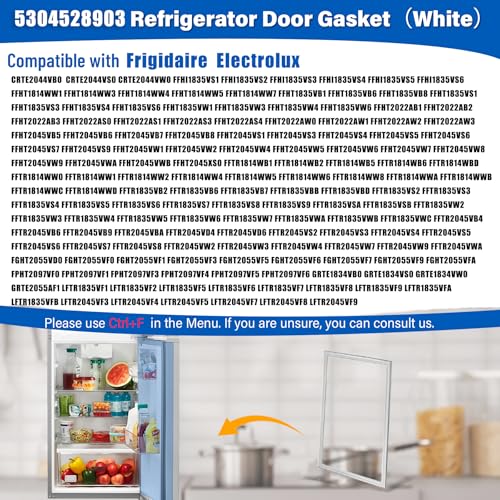 Image of Upgraded 5304528903 Refrigerator Door Gasket Replacement Compatible with Frigidaire Electrolux CRTE2044VB0 FFHI1835VS1, 41.75″x28.8″ 5304523138 Replace 5304522312 PS16544401 Fresh Food Door Gasket