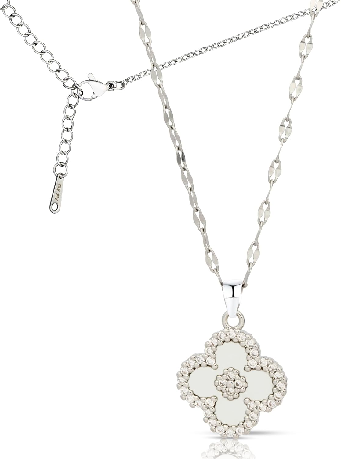 Four Leaf Clover Necklace – 18K Gold Plated Lucky Charm Pendant with Black Agate & Cubic Zirconia, Clover Jewelry Gift for Women and Men, Everyday Wear with Gift Box - Image 6