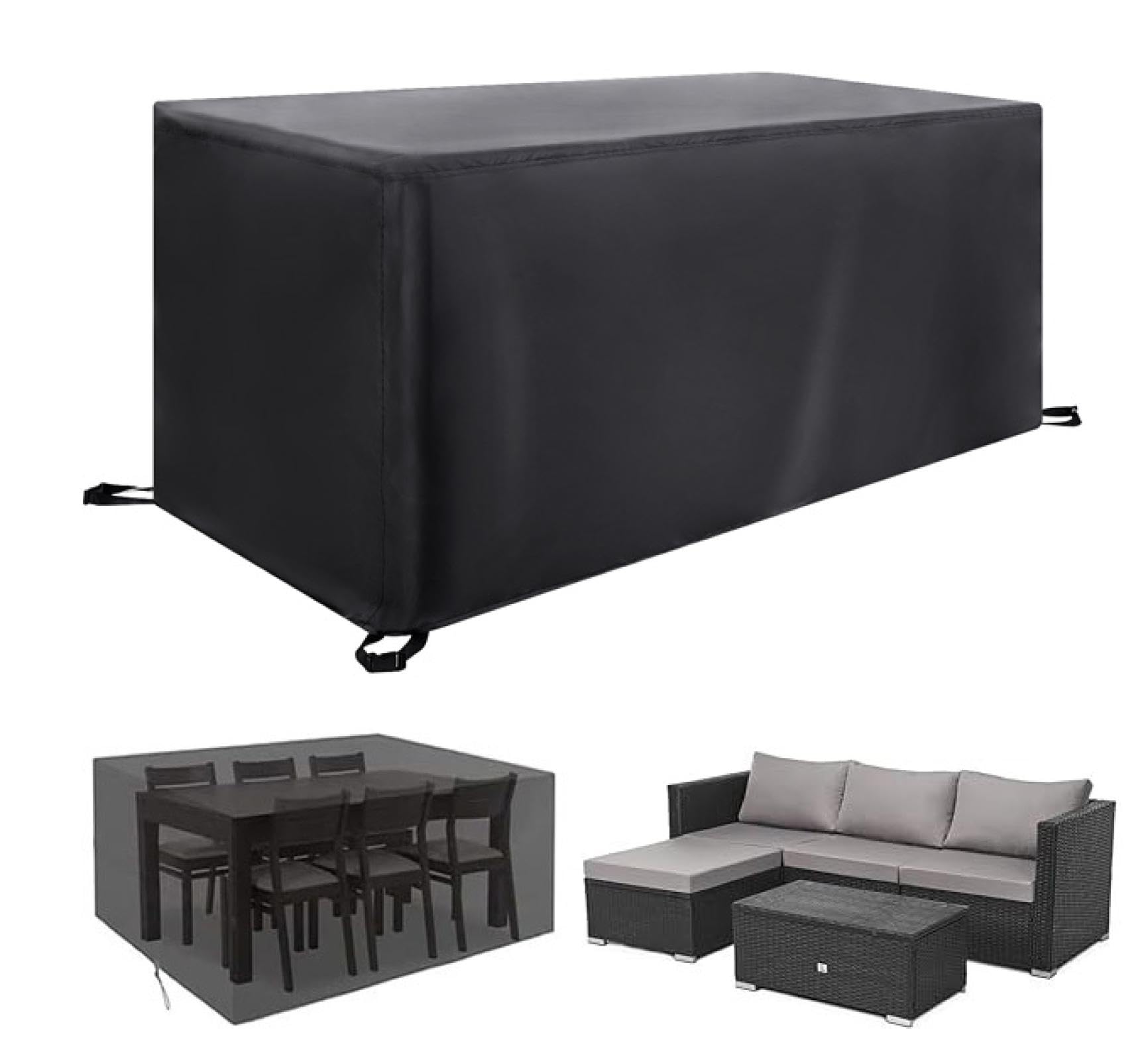 Housse Salon De Jardin 340x160x95cm Tissu Oxford 420D Épais Bâche Extérieur de Qualité