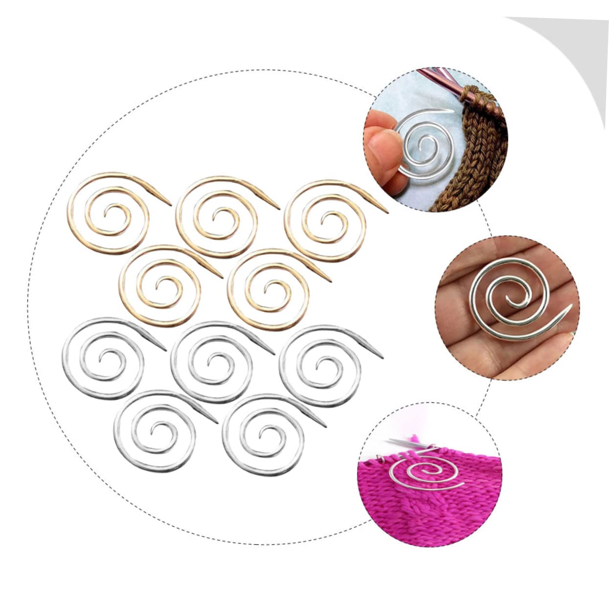 SEWACC 40piezas Agujas De Tejer Circulares Agujas De Tejer De Aleación Para Proyectos Incluye y Doradas Herramientas Para Mujeres y Principiantes