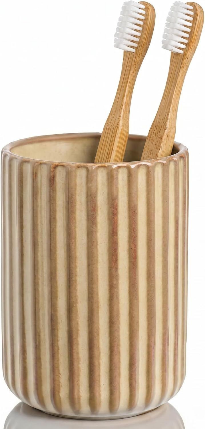Green Ceramic Toothbrush Holder Cup
