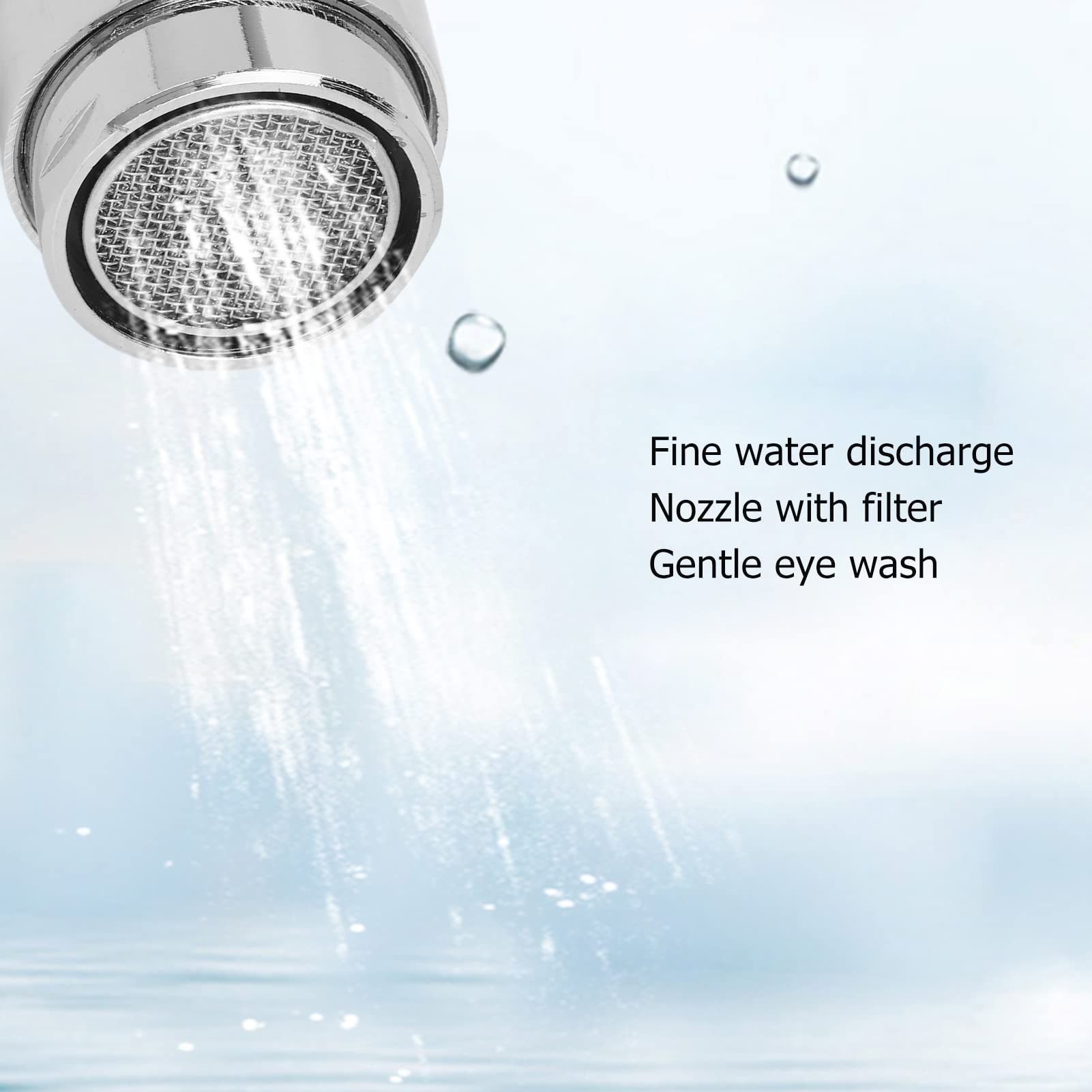 Augenspüler Wasserhahn-Düsenfilter, 304 Edelstahl, rostfrei, wassersparend, Mehrzweck-Wasserhahn-Wasserfilter-Diffusor