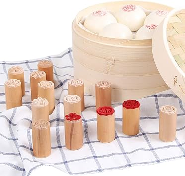 Xdodnev 8pcs/Set Cake Mold Wood Dessert Seal Stamp Traditional Chinese Moon DIY Cookie