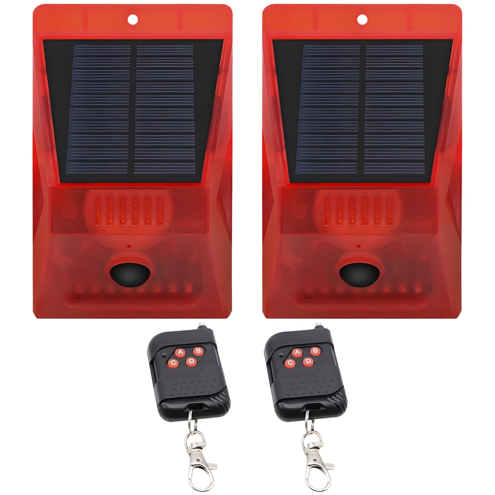 Solarny alarm z czujnikiem ruchu, oświetlenie zewnętrzne, dźwięk 129 dB, miganie LED, wykrywanie 315 cali (8 m), podwójne ładowanie, wodoodporna i pyłoszczelna, ochrona domu, podwórka, garażu