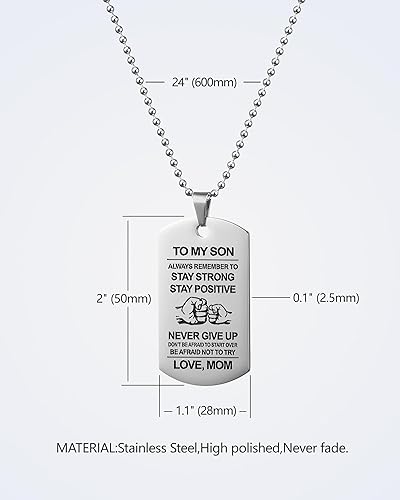 Miniatura 3 de VIMIEW Collar con dije de etiqueta de perro To My Son para hombre, regalo para hijo de papá y mamá, regalo de Navidad, Día de la Madre, cumpleaños,