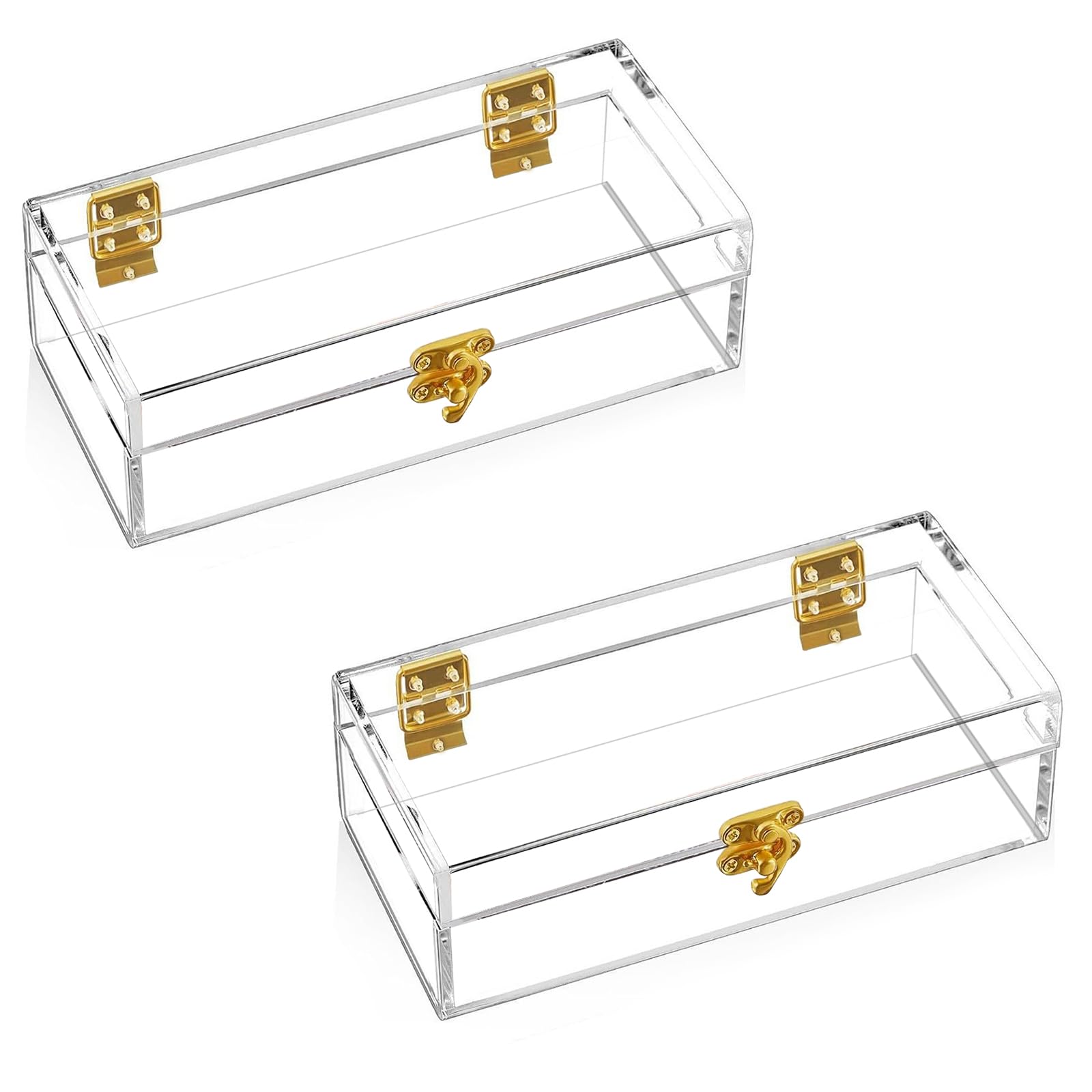 2 pezzi Cassetta Porta Contanti in Acrilico Trasparente Scatola | Riporre Contanti Vassoio Monoriga per Valuta Organizzatore di Denaro Trasparente per Gioielli e Banconote (16,8*9,5*5,5 cm)