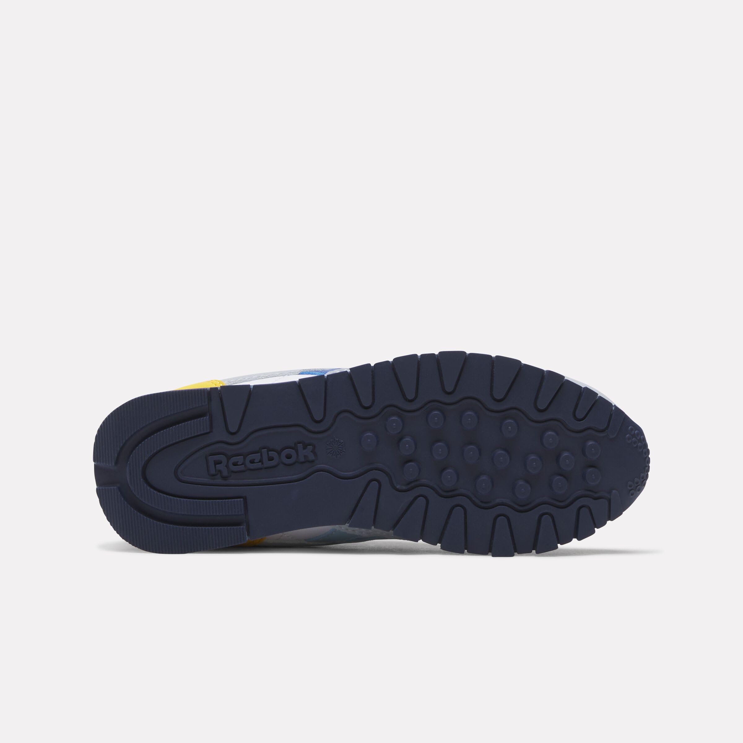 Reebok Classic Leather 001, Zapatillas de Deporte Unisex niños, Moon Vectornavy Vectorred, 31.5 EU