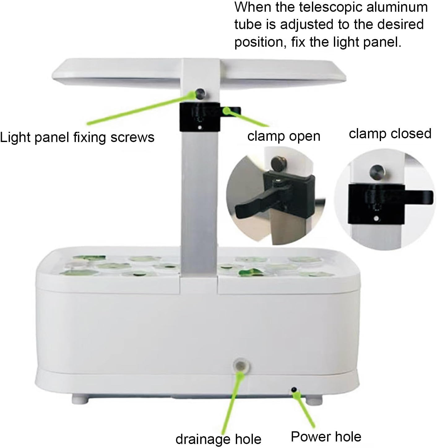 VIDECOR Hydroponics Growing System, Height Adjustable Herb Garden with Led, Indoor Gardening System, Indoor Herb Garden Germination Kit (14 Holes),Black