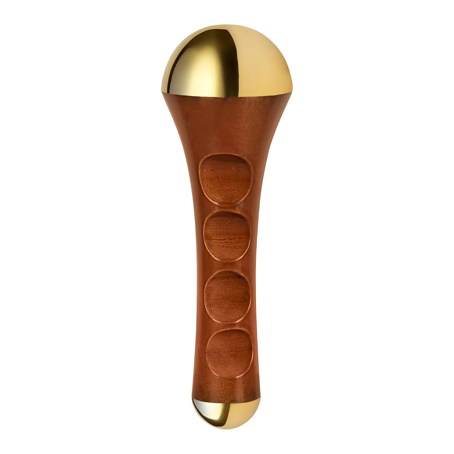 Flavoma Traditional Ayurvedic Dual Kans Vand Massage Equipment | Teak wooden handles with both side bronze metal dome, natural brown. Massage for back, neck, shoulders and legs Flavoma Traditional Ayurvedic Dual Kans Vand Massage Equipment | Teak wooden handles with both side bronze metal dome, natural brown. Massage for back, neck, shoulders and legs