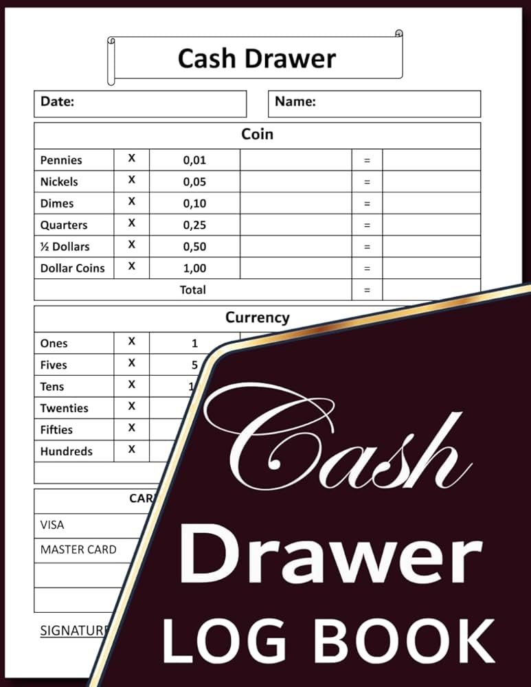 Amazon.com: Cash Drawer log book: Drawer Count Sheet For Single Shift, Large Cash Tracker ,Petty Large Ledger Book , amazon-com-cash-drawer-log-book-drawer-count-sheet-for-single-shift-large-cash-tracker-petty-large-ledger-book-8-5x11-inches-120-pages-logs-cash-books