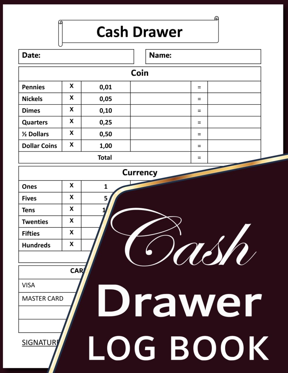 Amazon.com: Cash Drawer log book: Drawer Count Sheet For Single Shift, Large Cash Tracker ,Petty Large Ledger Book , amazon-com-cash-drawer-log-book-drawer-count-sheet-for-single-shift-large-cash-tracker-petty-large-ledger-book-8-5x11-inches-120-pages-logs-cash-books