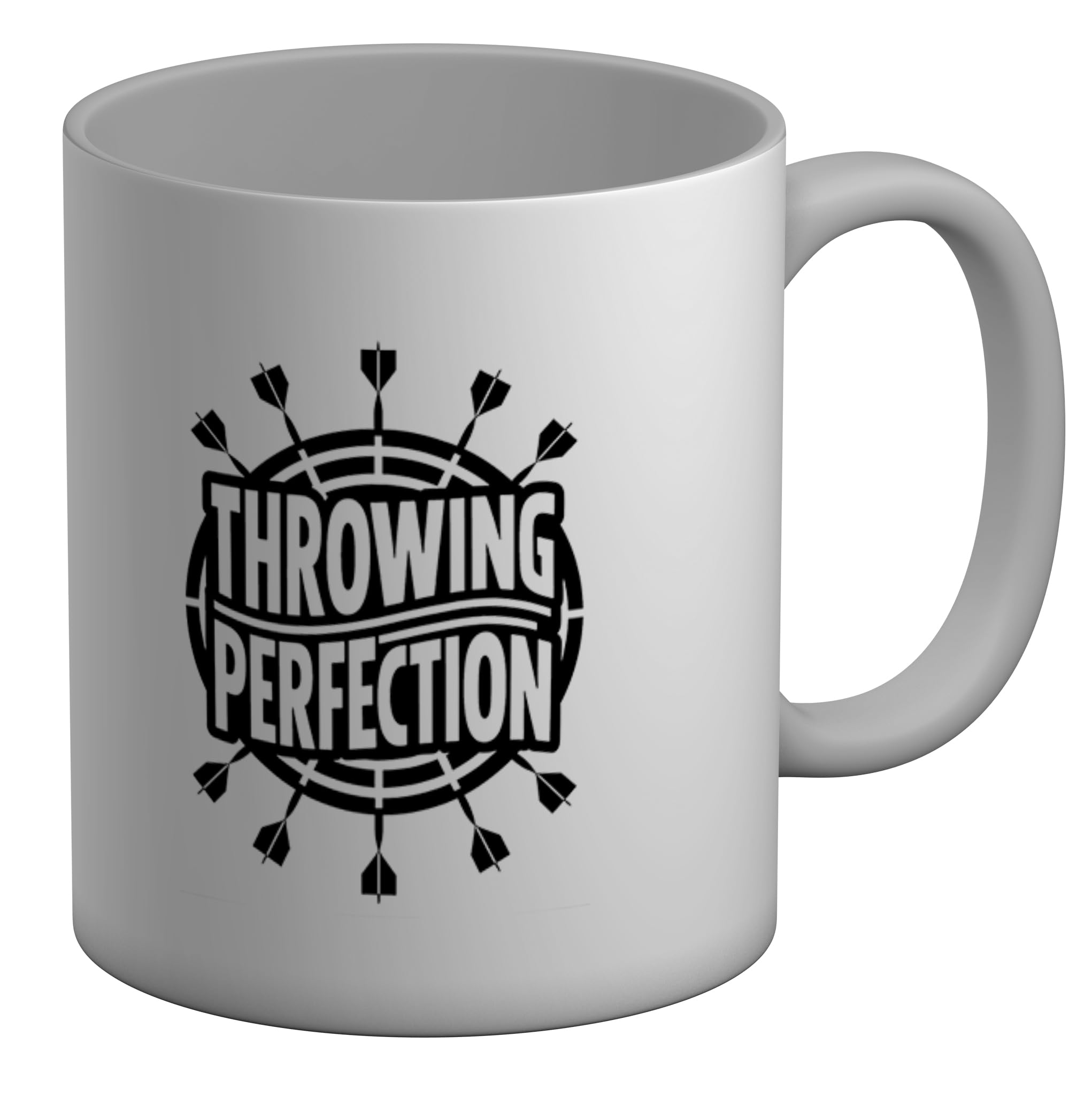 Shopagift Throwing Perfection Mug Funny Darts White 11oz Large Ceramic Cup
