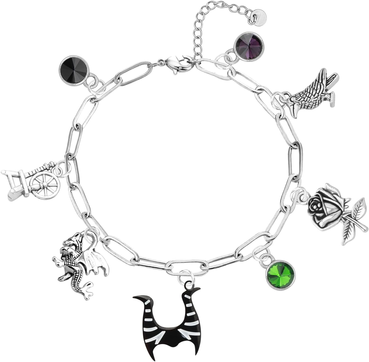 MAOFAED Villain Charms Silver Chain Bracelet, Halloween Party Favor, Evil Theme Bracelet - Image 7