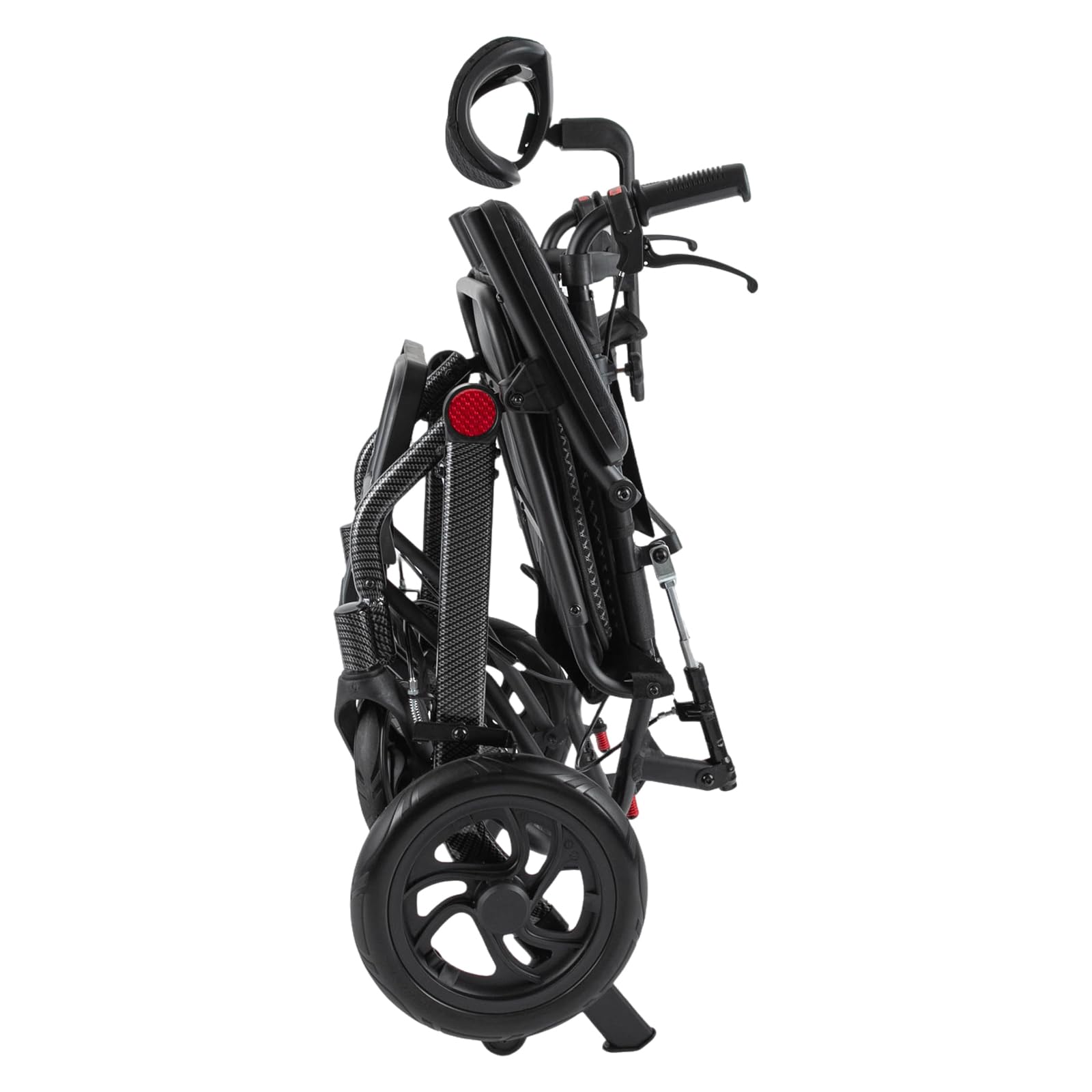 Silla de ruedas reclinable ligera con respaldo ajustable de 90° a 175°, plegable de aluminio, para personas mayores y adultos de hasta 130 kg, compacta y portátil