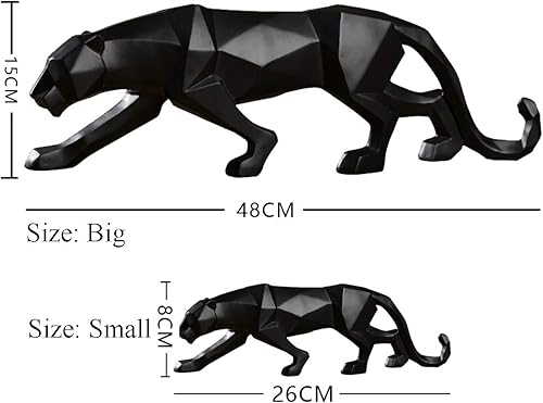 Miniatura 6 de FJWYSANGU Abstracto Estatuas De Leopardo Escultura Pantera Mano Anhelada Animal Resina Decoración Moderna Del Hogar Pequeño Oro