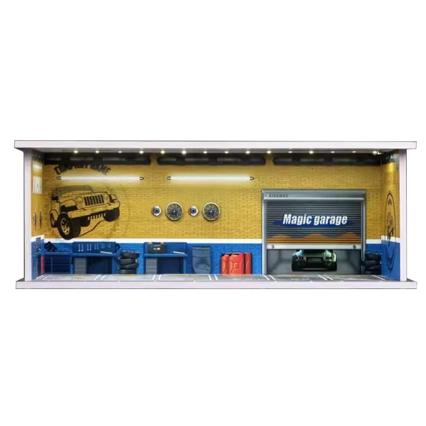 1/64 Model Car Display Case Diecast Diorama Garage，Simulated