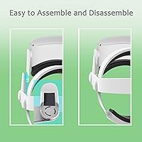 Vista 6 de AMHOGER Head Strap Compatible with Oculus Quest 2, Enhanced Support, Adjustable and Lightweight, Soft Foam and Skin-Friendly PU, Elite VR Strap