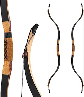 Deerseeker Archery 52" Recurve Bows Traditional Longbow Handmade Tatar Horsebow Set Ambidextrous Bow for Adults & Youth Practice Target Shooting 20-80lbs
