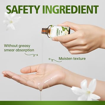 Jasmine Essential Oil, Natural Jasmine Oil with Dropper, Sweetly Floral Jasmines Fragrance Oil for for Diffuser, Hair, Skin, Perfume, Massages, Soap, Candle Making, DIY Projects & More - 30ml