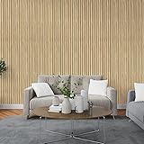 Acoustic Wall Panels 600MM X 2400MM Pack of 4 Soundproof Decorative Panels for Noise Reduction in Studio, 3D Slat Wall Panelling 5.76m² per Pack (Natural Oak 01A)