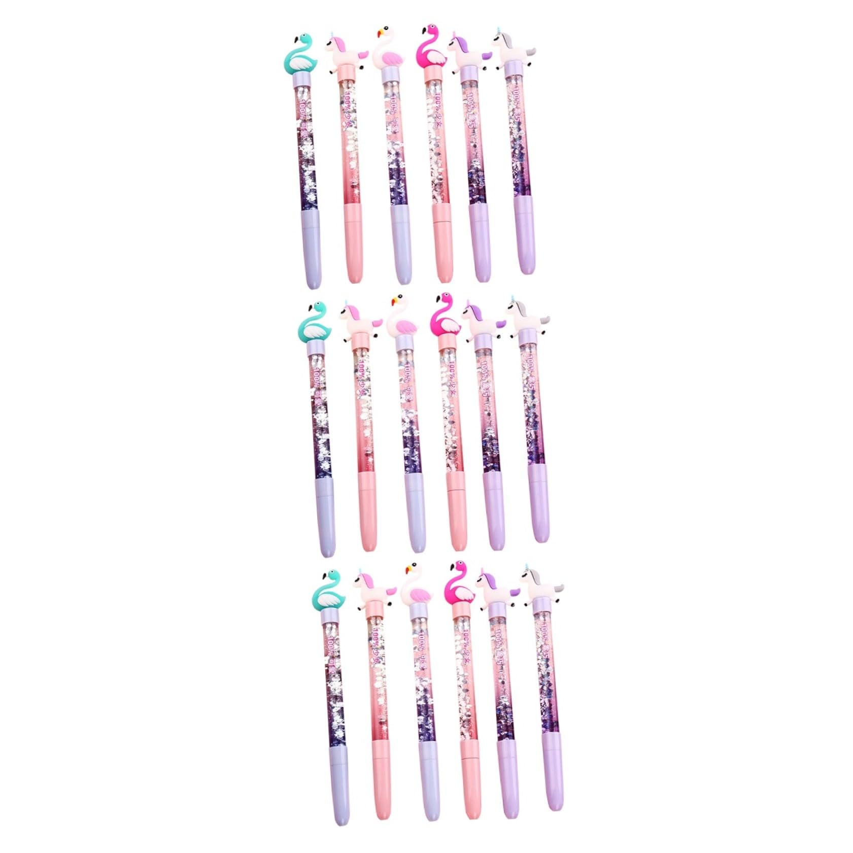 Operitacx 18pièces Stylo à Gel Créatif Licorne Et Cygne Lot De Écriture Fluide Design Kawaii Stylo Effaçable Fournitures Scolaires Pour Adolescents