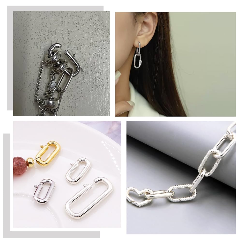 Lot De 10 Mousquetons Ovales Pour Collier Et Fermoir à Ressort Pour La Fabrication De Bijoux