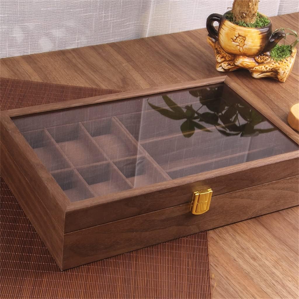 6+3 Slots Upgrade Wooden Watch Display Box Glasses Case Holder Jewelry Collection Storage Sunglasses Organizer Casket