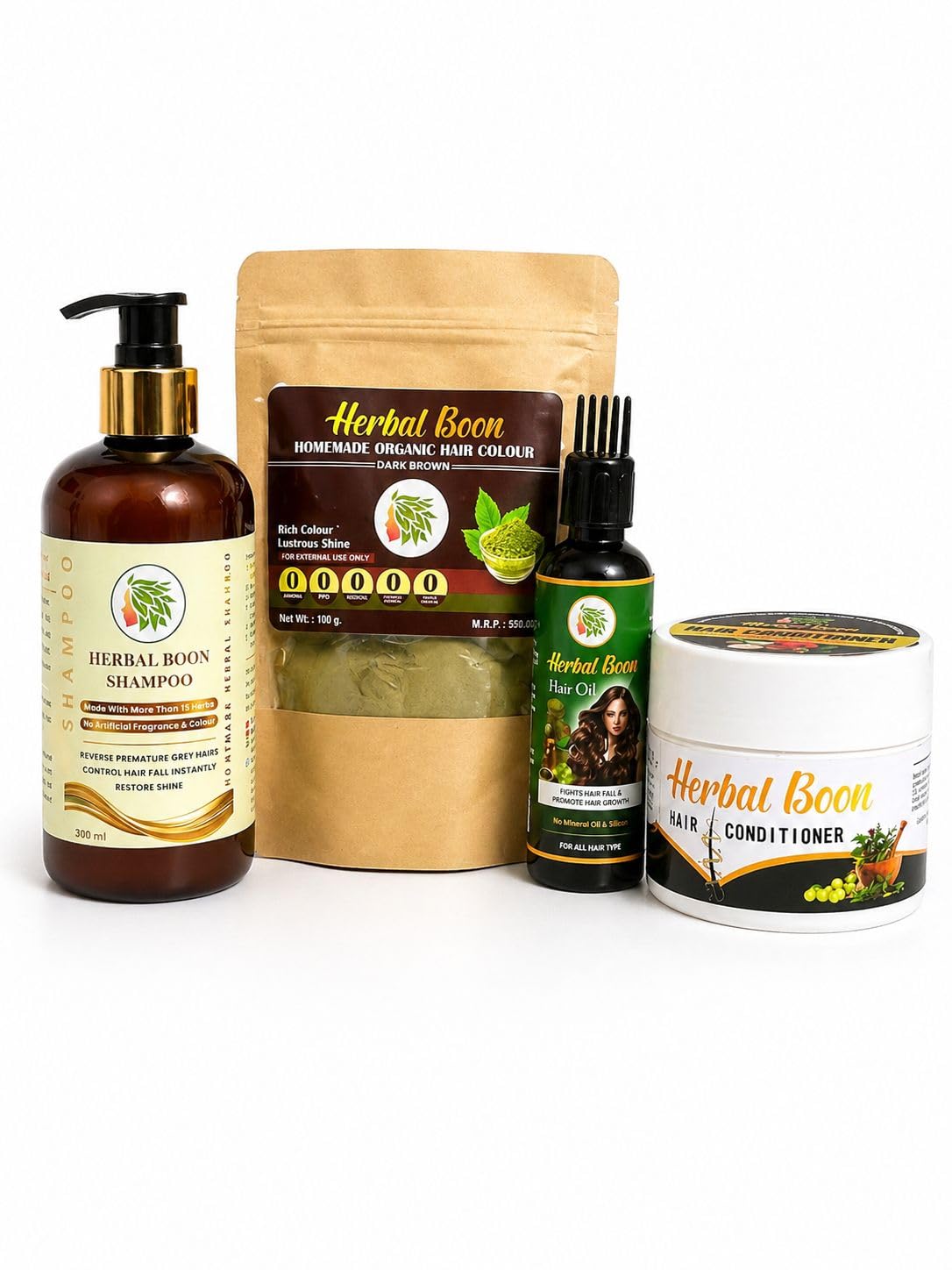 Complete Natural Hair Care Combo – Shampoo, Hair Oil, Hair Mask & Organic Hair Colour Soft Black for Strong, Smooth & Healthy Hair-image-25