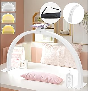 Half Moon Light for Nail Desk, 30In Large Foldable Nail Lamp for Desk with Phone Holder/Carrying Bag Professional Stable Moonlight 10 Brightness 3 Color Modes for Salon/Beauty/Eyelashes/Tattoos/Crafts