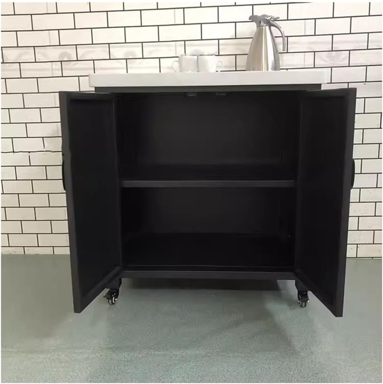 Storage Trolley Kitchen Island Table Movable Cooking Storage Rack Dining Open Family Sideboard Shelving Organizer
