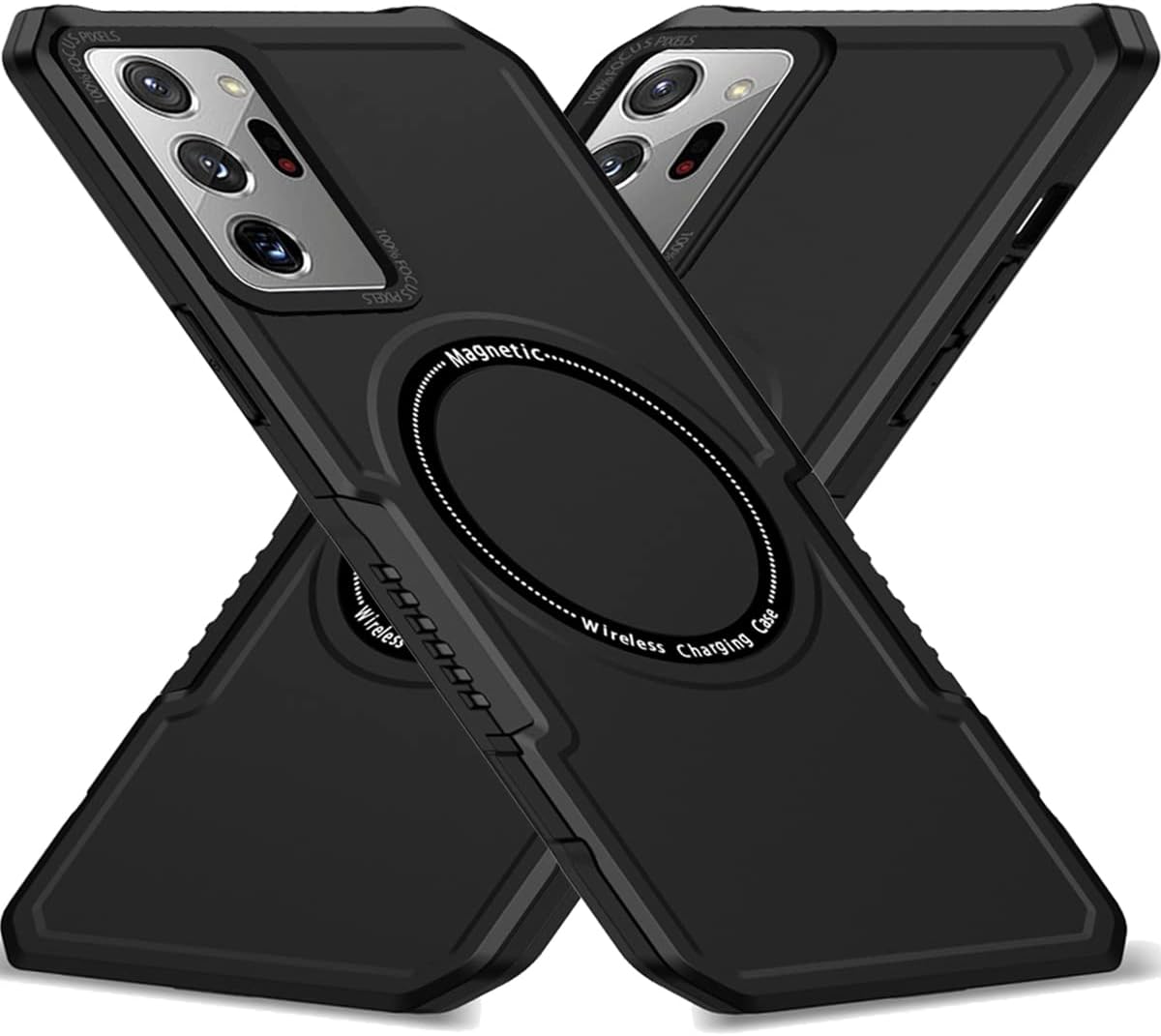 CCSmall Magnetic Case for Galaxy Note 20 Ultra - Magsafe, Military-Grade Shockproof, PU+TPU, Heavy Duty Protection, MS Black