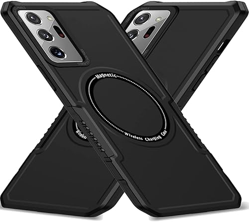 CCSmall Funda magnética para Galaxy Note 20 Ultra - Magsafe, grado militar, a prueba de golpes, PU+TPU, protección resistente, MS Black