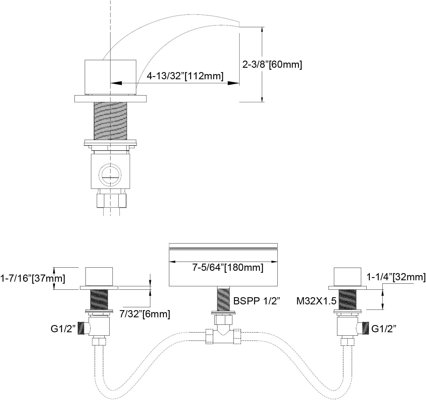 sumerain Roman Tub Faucets Brushed Nickel,Waterfall Spout for High Flow Rate,Include Valve and Trim Set