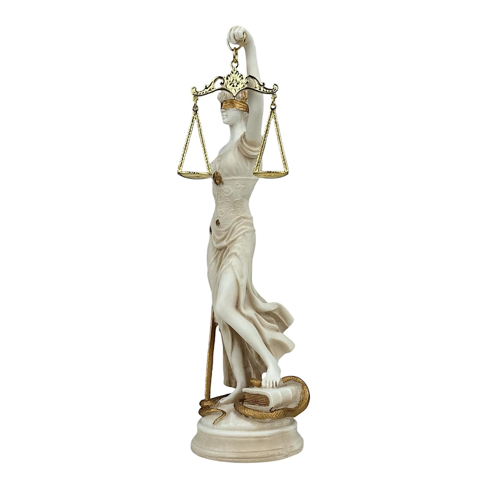 Themis - Estatua de pátina gris de la diosa griega romana de la justicia, 26 cm