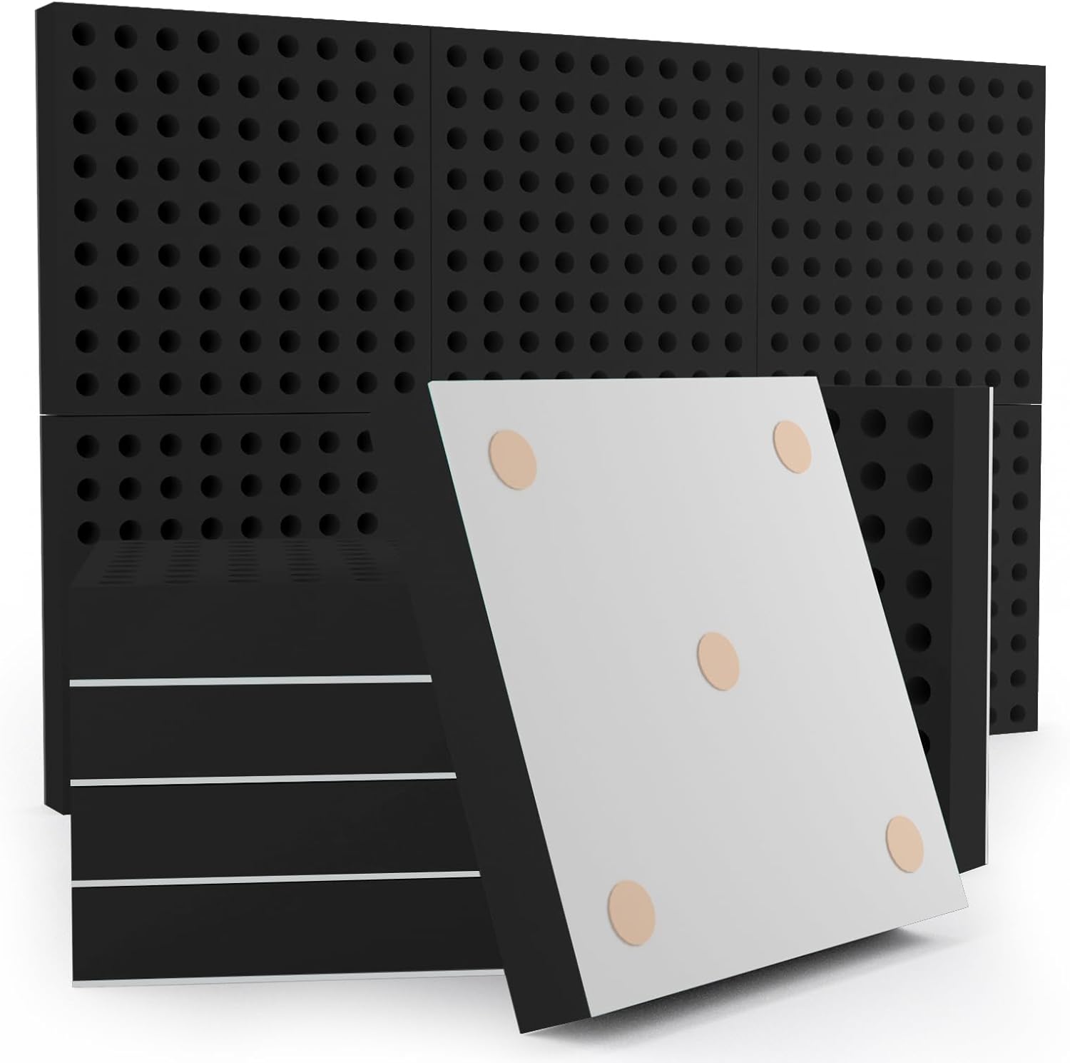 Sound Proof Foam Panels for Walls 2" X 12" X 12" Acoustic Foam Panels High Desnsity Studio Soundproofing Fire Resistant & Noise Absorbing for Studio, Office, Home (Blue) (FW-H24PACK12X12X2 Inches)