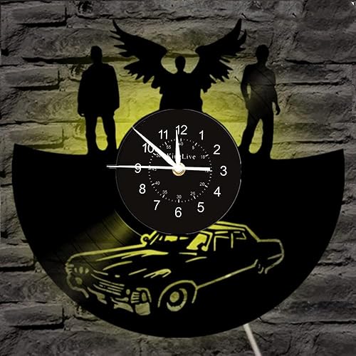 Miniatura 5 de Reloj de pared LED de vinilo con diseño estupendo, luz nocturna LED, 12 pulgadas, reloj de pared luminoso colgante 3D, 7 colores cambiantes con