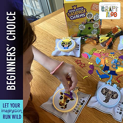 Kits de ponto cruz de animais de safári para iniciantes. 5 kits de ponto cruz estampado para criança