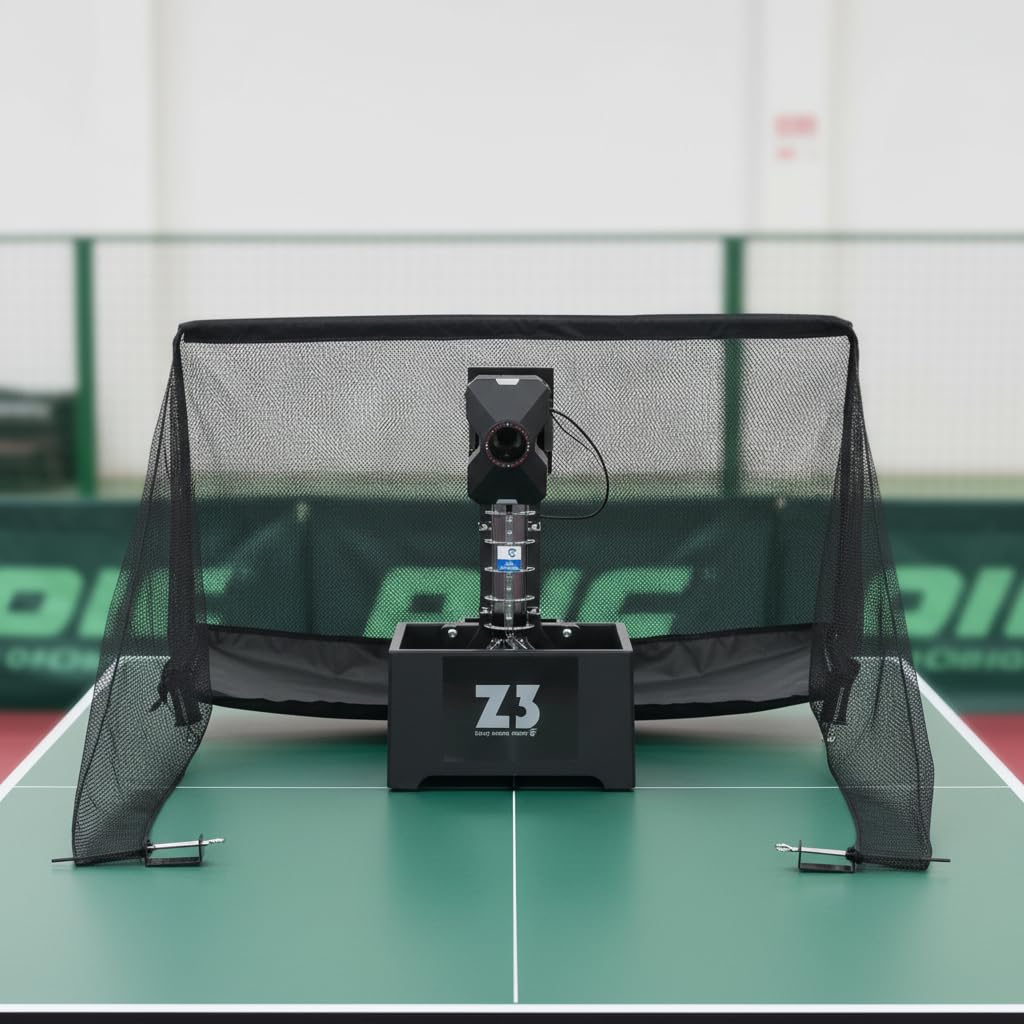 Robot do tenisa stołowego z siatką, 100 piłek, 35-90 piłek/min do