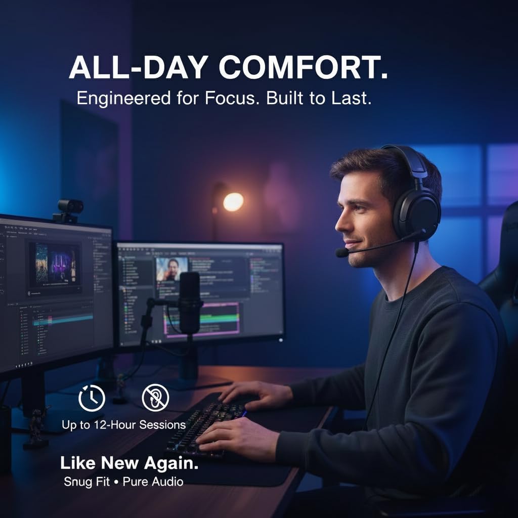 Replacement Ear Pads Compatible with SteelSeries Arctis Pro & Arctis Classic Model – Fit for Arctis 1/3/5/7/7+/7P/7P+/7X/7X+/9/9X/Prime (Not for Nova), High-Density Foam Ear Cushions, 4PCS Black