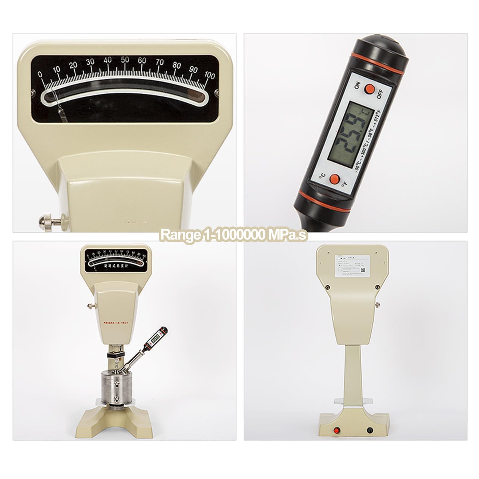 Viscosímetro rotatorio Digital, viscosímetro de Laboratorio con termómetro Digital y micromotor síncrono, Rango de 1 a 1.000.000 mPa·s, Velocidad Ajustable, para mediciones de viscosidad.