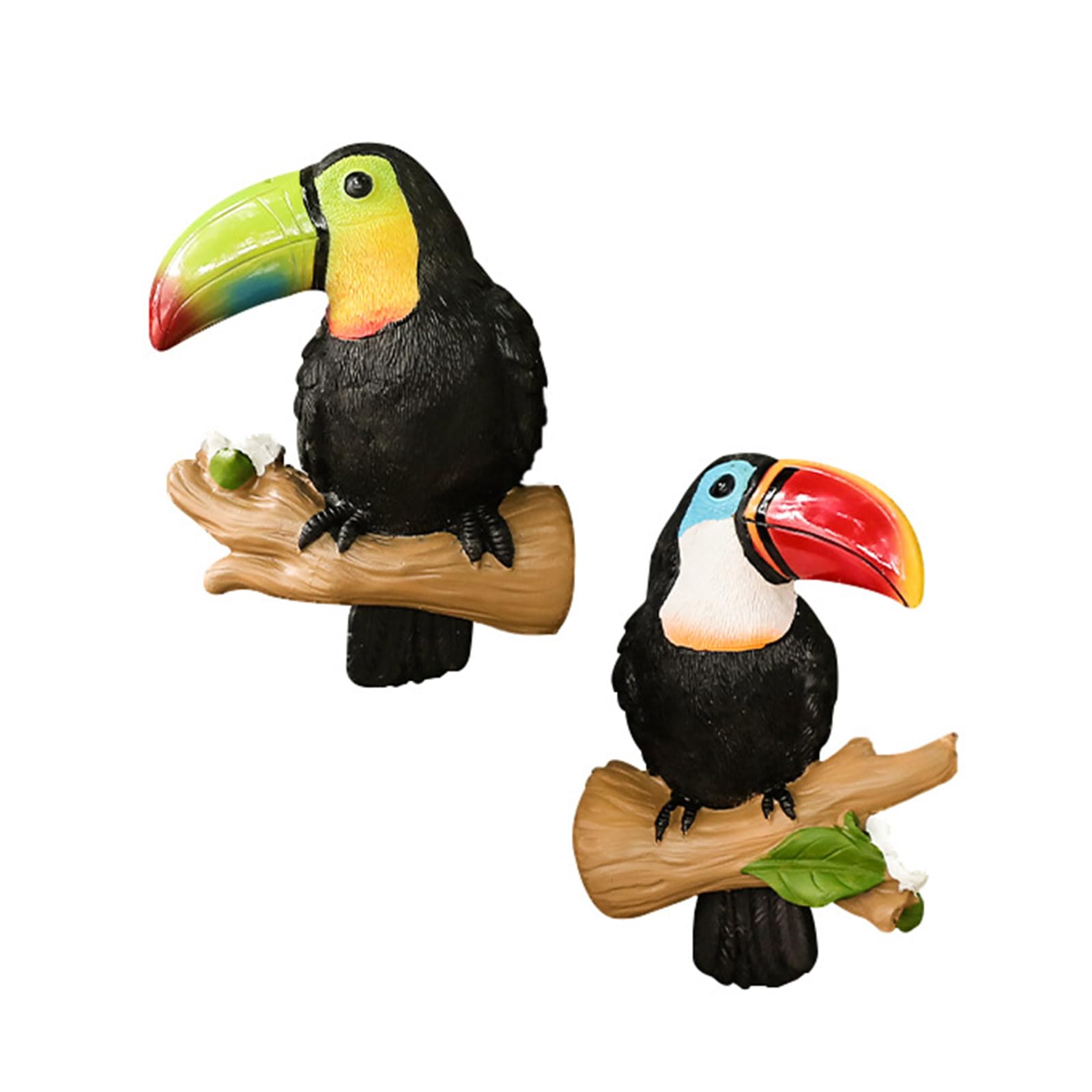 Kalttoy Multicolor 2 Pcs Garden Sculpture Ornaments Figurine Simulation Statue For Desktop And Outdoor Bird Decoration Resin Bird Figurine