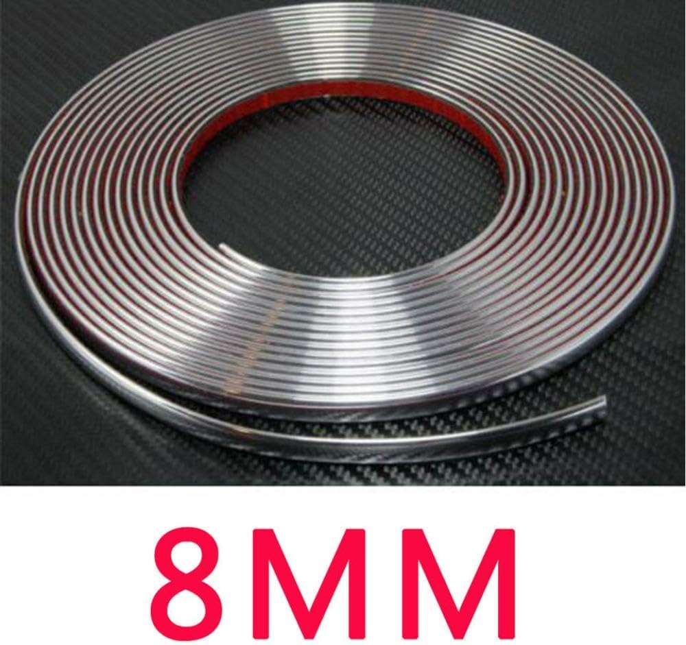 8mm X 5m Chrome Vehicle Moulding Strip Trim Exterior Car Body Side Strip Bumper Door Protective Guard with Motorcycle Parts for Part 8mm*5m