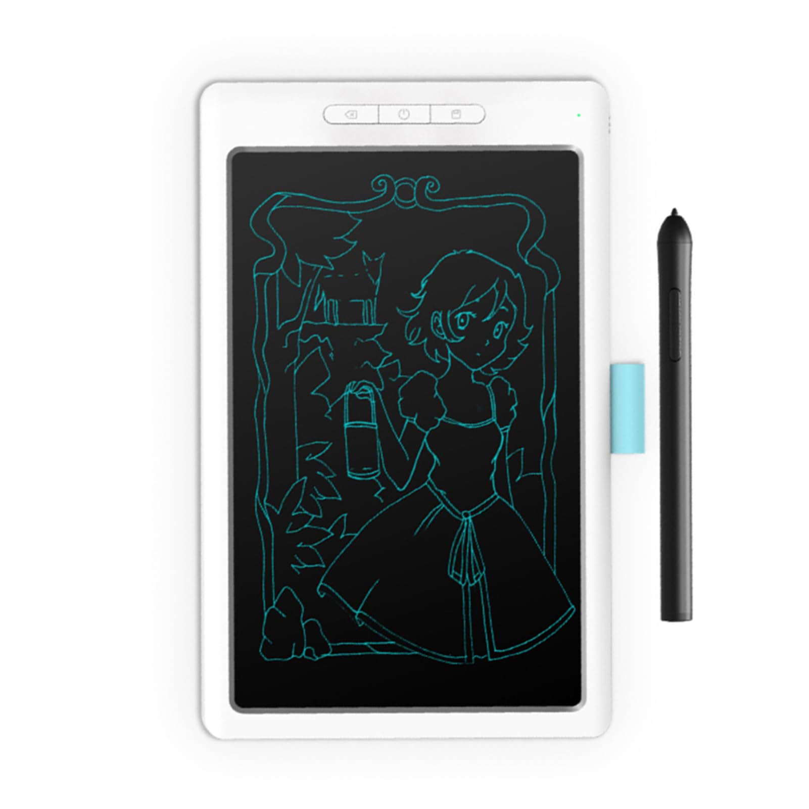 HUIOP Tavoletta grafica Smart Tavoletta grafica digitale 8192 livelli Sensibilità alla pressione Trasmissione sincrona delle note Bianco,Tavoletta da disegno
